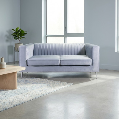 Sofa 2 Sëtzer Gro Eleganten Modern Luxus Design Holz Miwwelen Polster Stoff Nei