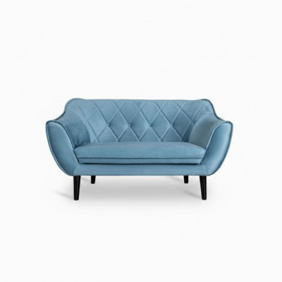 Komfortabelt, mëllt 2-Sëtz-Sofa an luxuriéise Polsterung an zaartbloer Faarf