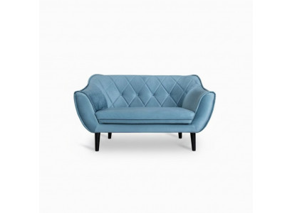Komfortabelt, mëllt 2-Sëtz-Sofa an luxuriéise Polsterung an zaartbloer Faarf