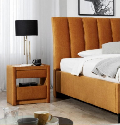 Luxus Säitendësch mat Spigel stilvoll Beige Kommode Modern Miwwele Design Set Nei