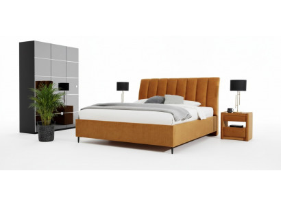 Luxus Säitendësch mat Spigel stilvoll Beige Kommode Modern Miwwele Design Set Nei