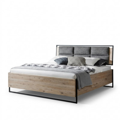 Bett Beige Loft Design Modern Duebelbetter Schlofzëmmer Elegante Miwwelen Neit
