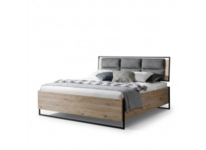 Bett Beige Loft Design Modern Duebelbetter Schlofzëmmer Elegante Miwwelen Neit