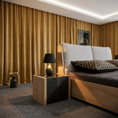 Nuetsdësch Beige Schlofkummer Eleganten Design Luxus Holz Holz Nuetsdëscher