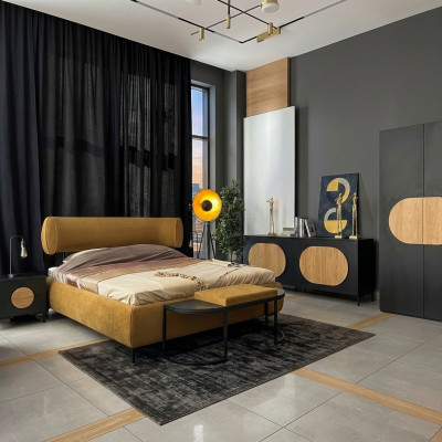 Bett Giel Schéint Design Modern Schlofzëmmer Duebel Better Elegante Miwwelen