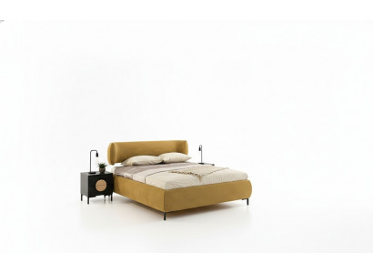 Schlofzëmmer Set Bett 2x Nuetsdëscher 2x Kommod Kleederschaf Hocker 7 Stéck.