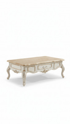 Couchtisch Wäiss Dëscher Wunnzëmmer Elegant Klassesch Design Miwwelen