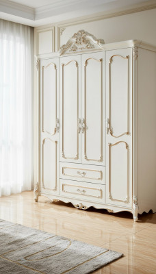 Kleederpress Wäiss Eleganten Schlofzëmmer Design Klassesch Miwwelen Luxus