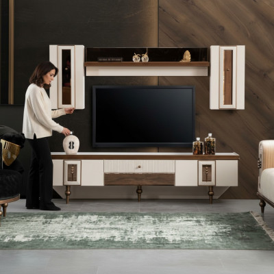 En luxuriéisen TV-Nuechtstëll fir Äert Wunnzëmmer am moderne Stil.
