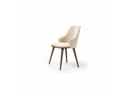 Luxus Still Modern Still Fotell Polster Metall Holz Textil Nei Beige