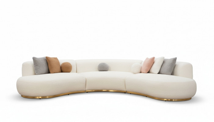 Wunnlandschaft Couch XXL Sofa Grouss Couchen Oval Eckgarnitur Stoffsofa