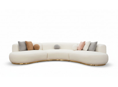 Wunnlandschaft Couch XXL Sofa Grouss Couchen Oval Eckgarnitur Stoffsofa