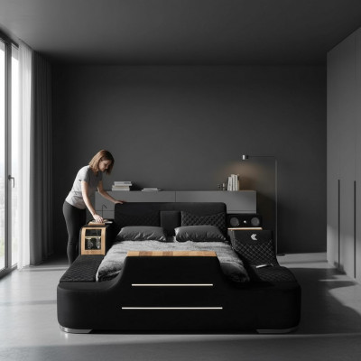 Bett mat TV Lift Fernseher Multifunktiounsbetter Duebelbett Schlofzëmmer