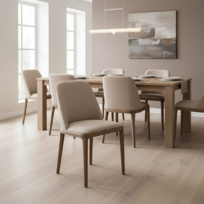 Luxus Design Polster Still Still Sëtz Iesszëmmer Holz Textil Fauteuil Massivholz