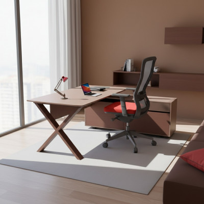Schreibtisch Bürosmëttel Chefdësch Holzmëttel Designerschreiwarbechtsplaz