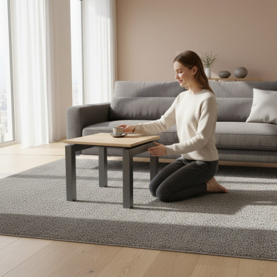 Rechteckegen klenge Salontësch Designe Bäihëlleftësch Luxus Holzméiwel