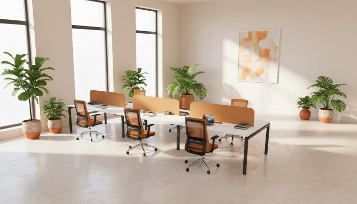 Büro Miwwelen Aarbechtsdësch fir 6 Persounen Aarbechtszëmmer Miwwelen Holzmöbel.