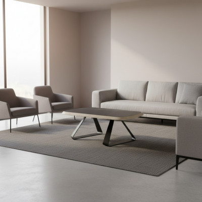 Aarbechtszëmmer Couchtisch Modernen Design Kaffisdësch Braun Holzmiwwelen Nei