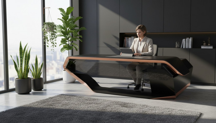 Luxus Büro Schreifdësch Designer Dësch Aarbechtsmiwwel Schreifdëschmiwwel