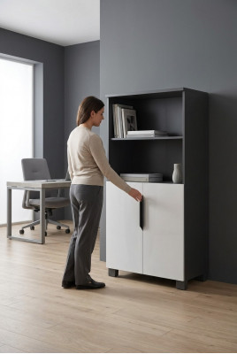 Büro Akten Regal Schaf Holz Regaler Schranken Office Aarbechtszëmmer Miwwelen Nei