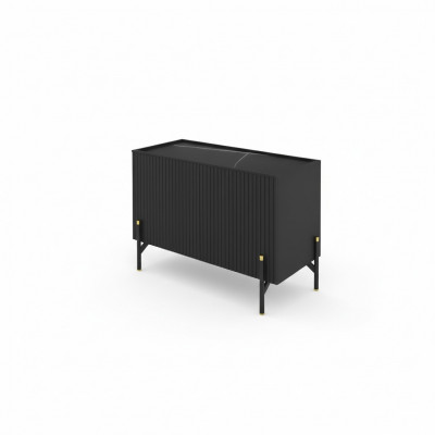 Kommode Sideboard Bürokommode Design Miwwelen Schaf Lowboard Büro Schwaarz