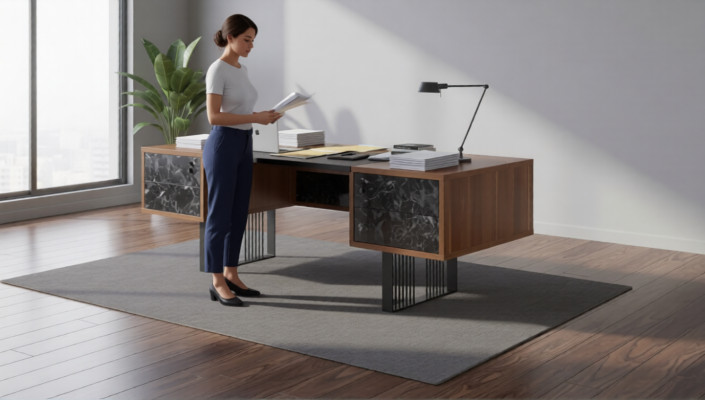 Massivholz Schreifdësch Aarbechtszëmmermiwwelen Büroanriichtung Designer Miwwelen