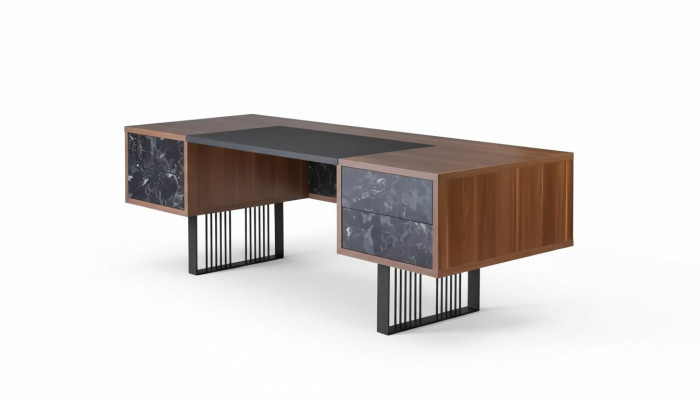 Massivholz Schreifdësch Aarbechtszëmmermiwwelen Büroanriichtung Designer Miwwelen