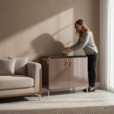Beige Luxus Kommode Sideboard Büro Miwwel Schaf Designer Miwwel Neiegkeet