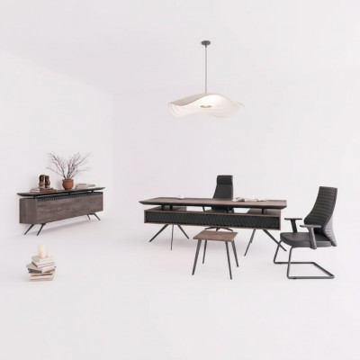 Aarbechtsraum Büro Schreifdësch Couchtisch Sideboard Modern Holz Brong