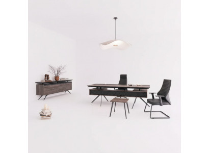 Aarbechtsraum Büro Schreifdësch Couchtisch Sideboard Modern Holz Brong