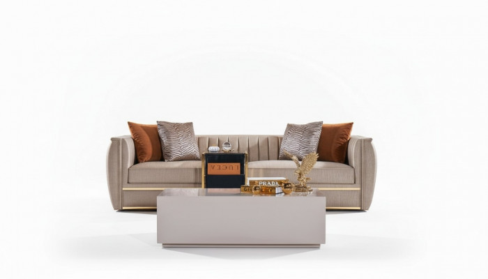 Wunnzëmmer Couchtische Design Dësch Holz Beige Stil Modernen Luxus Dëscher