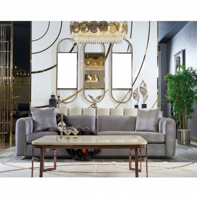 Luxus Zesummesetzung Set 2tlg Sofa 3 Sëtzer Dësch Sofa Sofas Fauteuil Nei
