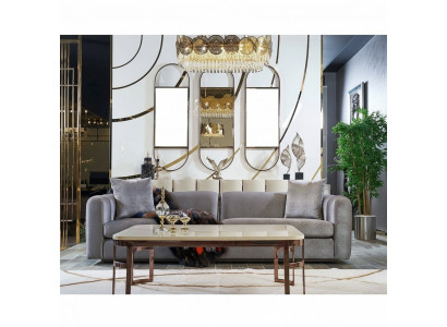 Luxus Zesummesetzung Set 2tlg Sofa 3 Sëtzer Dësch Sofa Sofas Fauteuil Nei
