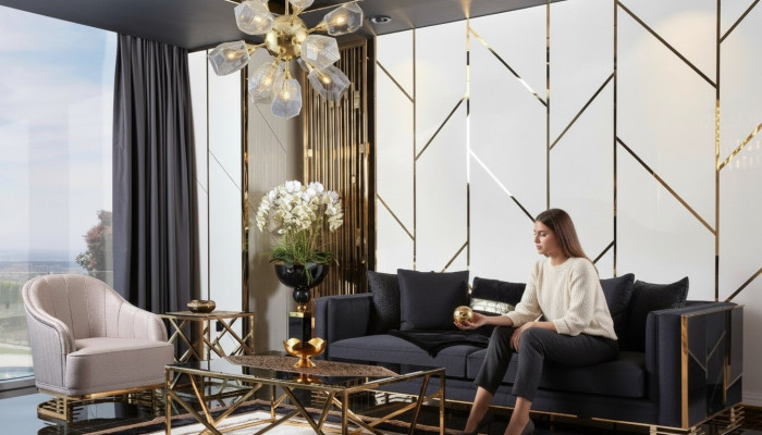 Sofagarnitur Sofa Luxus Fauteuil 3+1-Sëtzer Couchtisch Niewendësch Set 4stéckeg