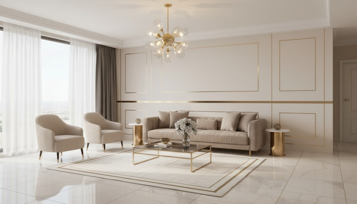 Sofagarnitur Sofa Luxus Fauteuil 3+1-Sëtzer Couchtisch Niewendësch Set 4stéckeg