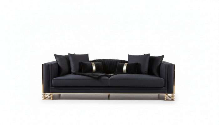 Sofagarnitur Sofa Luxus Fauteuil 3+1-Sëtzer Couchtisch Niewendësch Set 4stéckeg