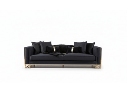 Sofagarnitur Sofa Luxus Fauteuil 3+1-Sëtzer Couchtisch Niewendësch Set 4stéckeg