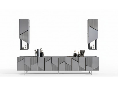 TV-Stänner+2x Regal Säitendësch RTV Lowboard Wunnzëmmer Holz Modern Nei