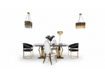 Iessdësch 4x Still Iesszëmmer Set Iessgrupp Modern Stull Dësch Dësch 5 Stéck