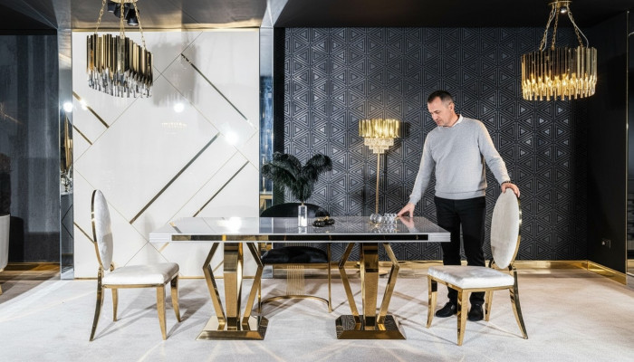 Luxus Dëscher Iesszëmmer Dësch Iesszëmmer Modern Edelstol Wäiss