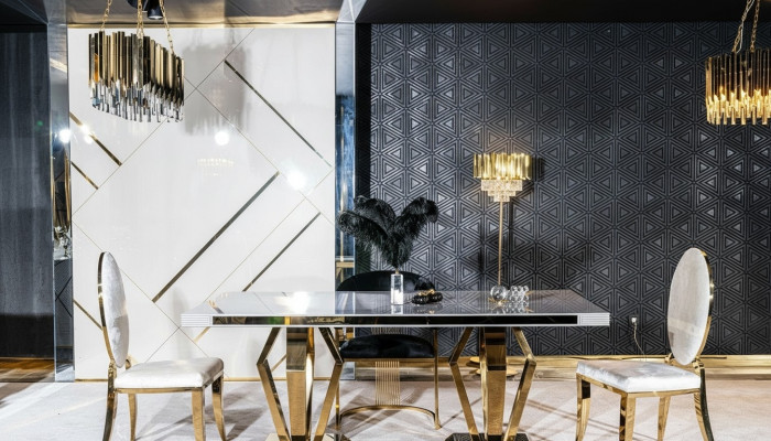 Luxus Dëscher Iesszëmmer Dësch Iesszëmmer Modern Edelstol Wäiss