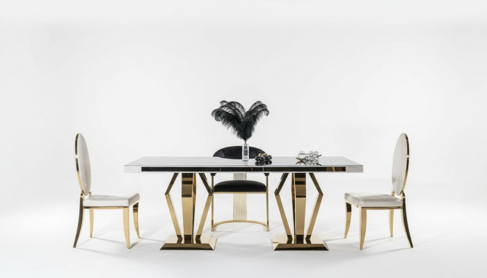 Luxus Dëscher Iesszëmmer Dësch Iesszëmmer Modern Edelstol Wäiss