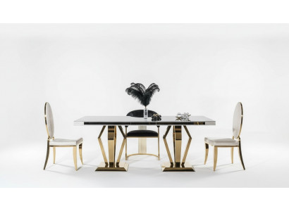 Luxus Dëscher Iesszëmmer Dësch Iesszëmmer Modern Edelstol Wäiss