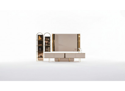 Livingraum Luxus TV-Schaf Chambard RTW Miwwelen Schief Hëlz Lowboard nei beige