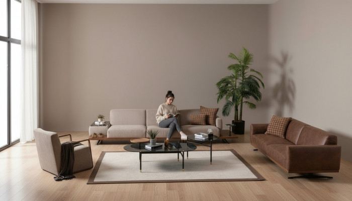 Luxus Sofagarnitur Sofas 4+3+1 Sëtz Fotell 2x Dëscht 4tlg