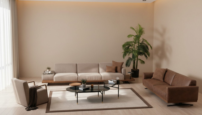 Luxus Sofagarnitur Sofas 4+3+1 Sëtz Fotell 2x Dëscht 4tlg