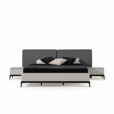 Modern Luxus Schlofzëmmer-Set Bett + 2x Nuetsdësch Hotel Miwwelen Better Loft