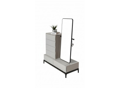 Kommoden Wunnzëmmer Set Kommod mat Spigel Holz Stil Modern wäiss