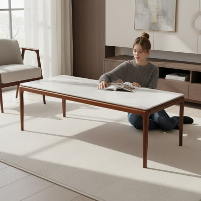 Modernen Dësch Wunnzëmmerdësch Couchtisch Kaffisdësch Designer brong