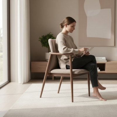 Iesszëmmer Stull Design Polster Stoff Textil Stil Moderne Lehnstull Fauteuil